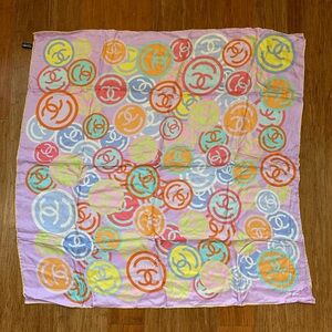 CHANEL CC Multicolor Silk Scarf